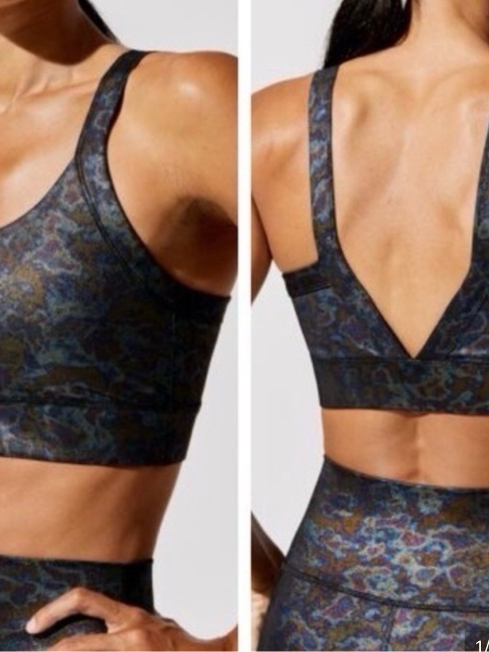 Carbon38 Iridescent Blue Multi V-Back Tank Sports Bra